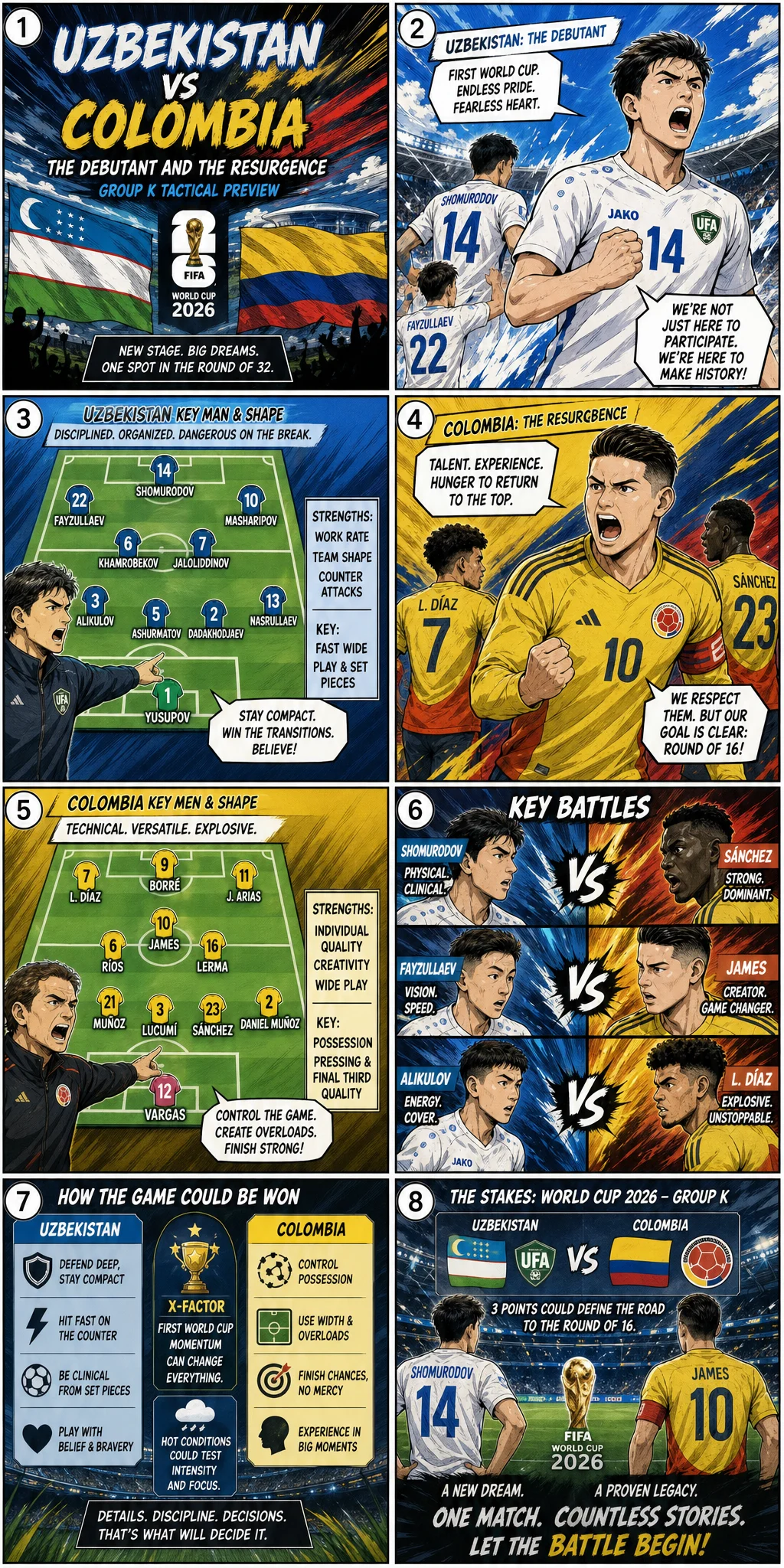 Uzbekistan vs Colombia: The Debutant and the Resurgence — Group K Tactical Preview