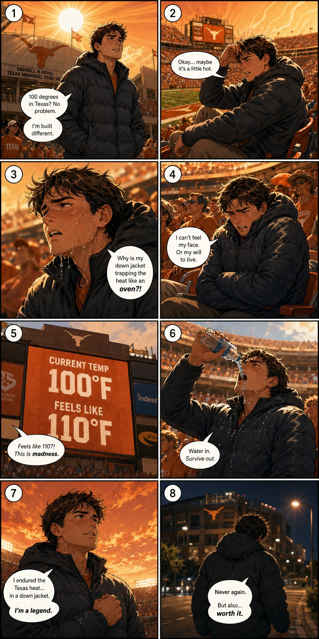 I Wore a Down Jacket in a Texas Stadium