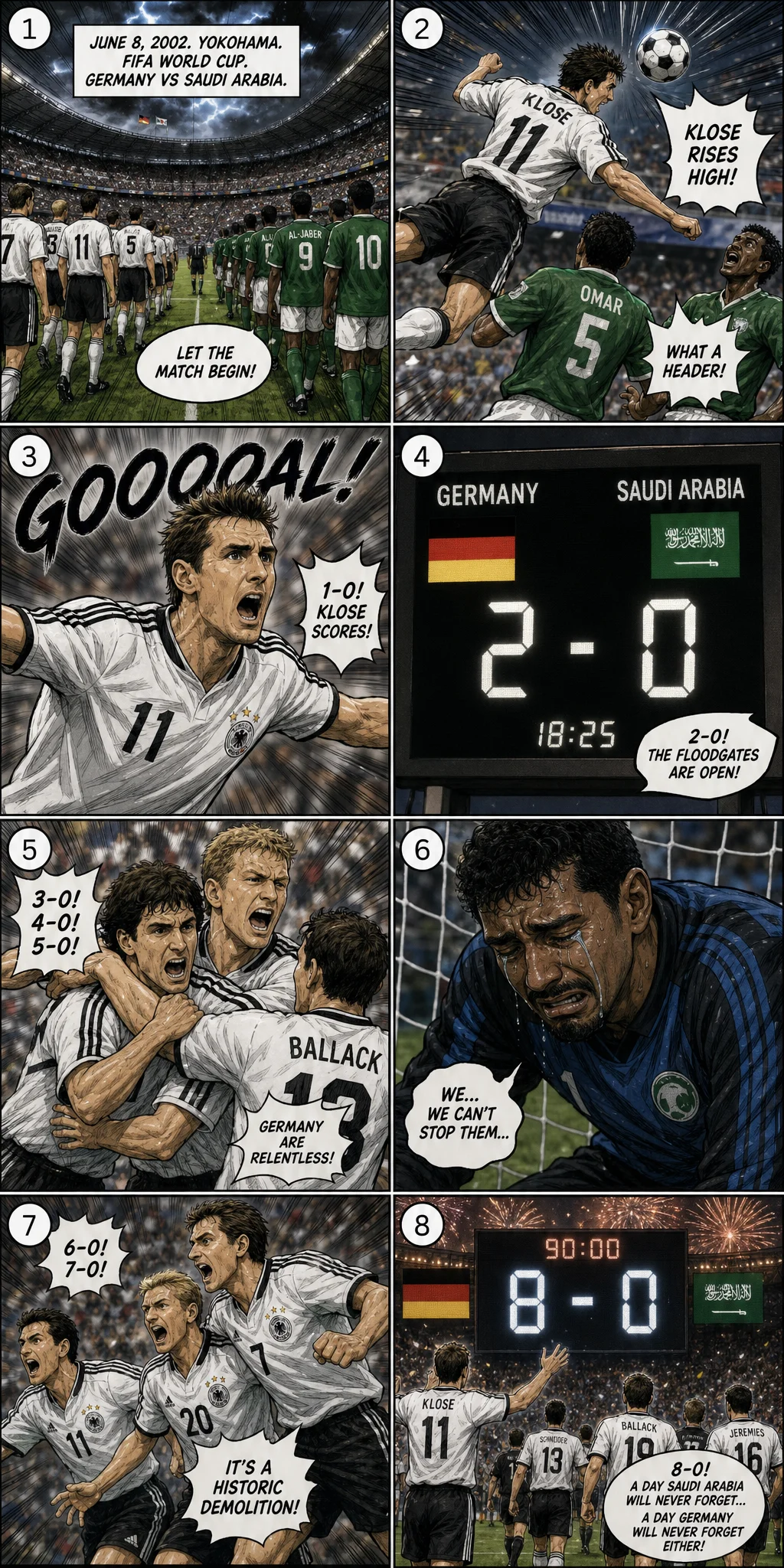 Germany 8-0 Saudi Arabia: Klose's Head and a Goalkeeper's Tears