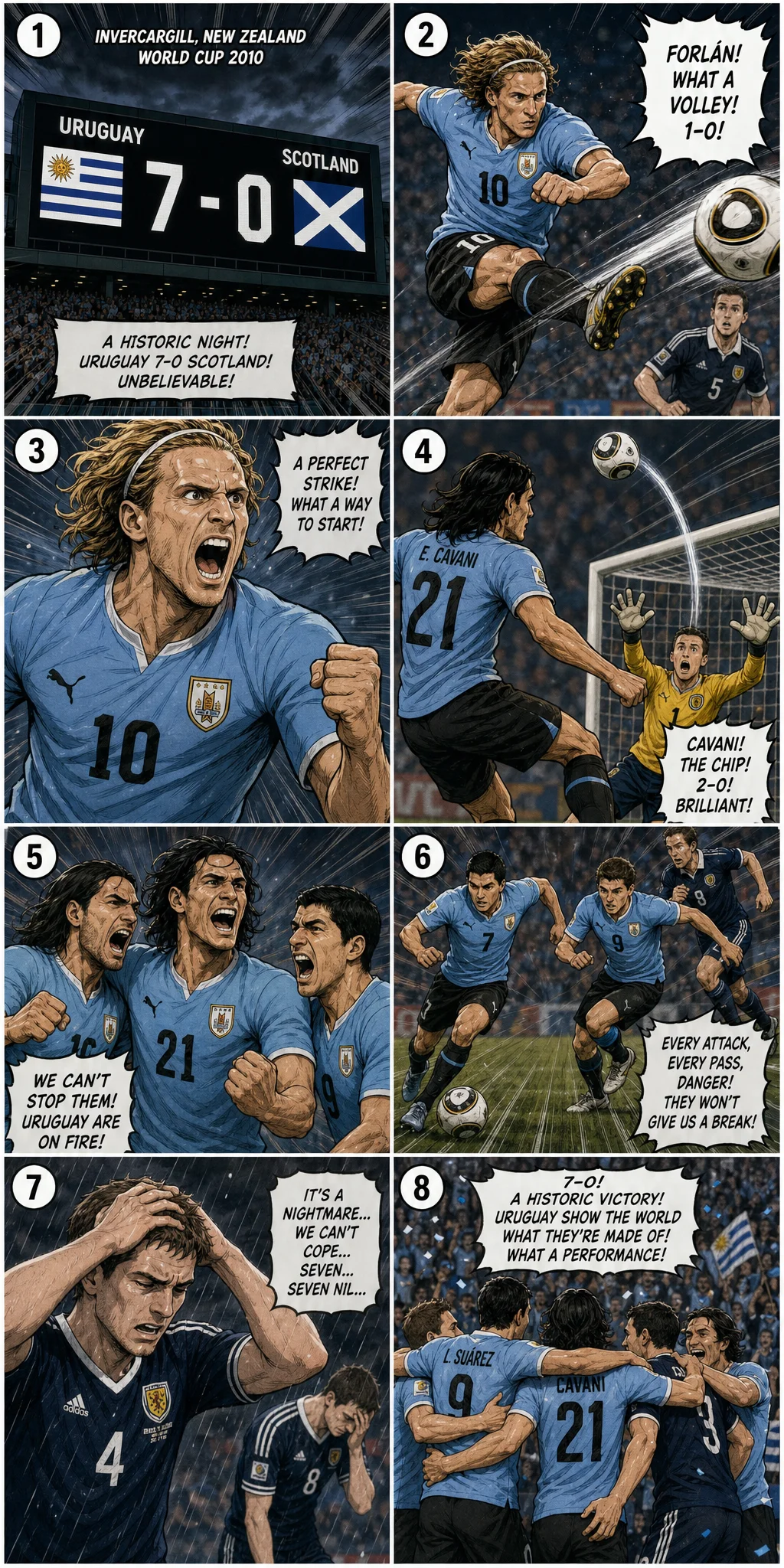 Uruguay 7-0 Scotland: The Champions Teach a Lesson