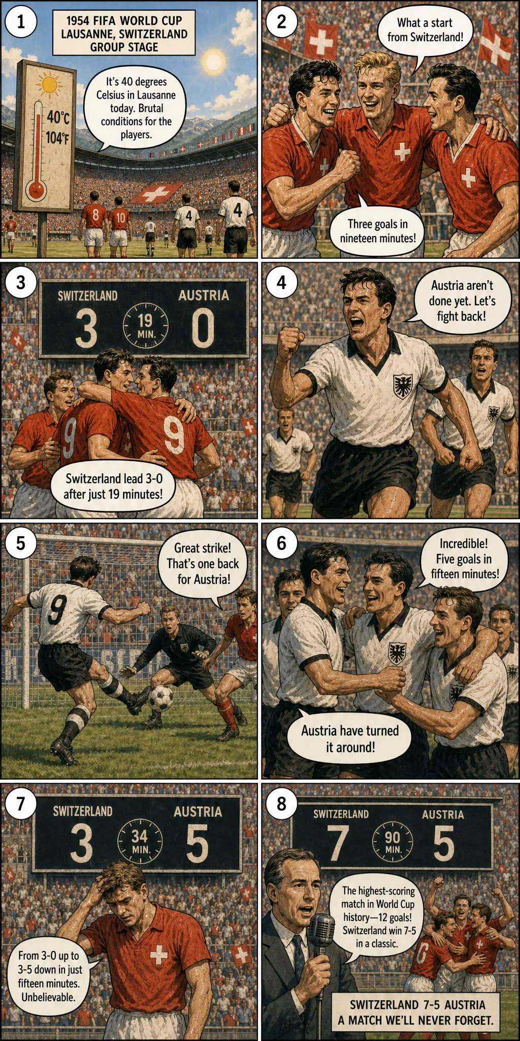 Austria 7-5 Switzerland: 1954 World Cup's Craziest Attack