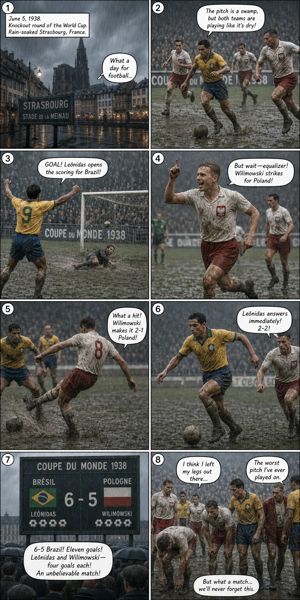 Brazil 6-5 Poland: 1938 World Cup Eleven-Goal Battle in Mud