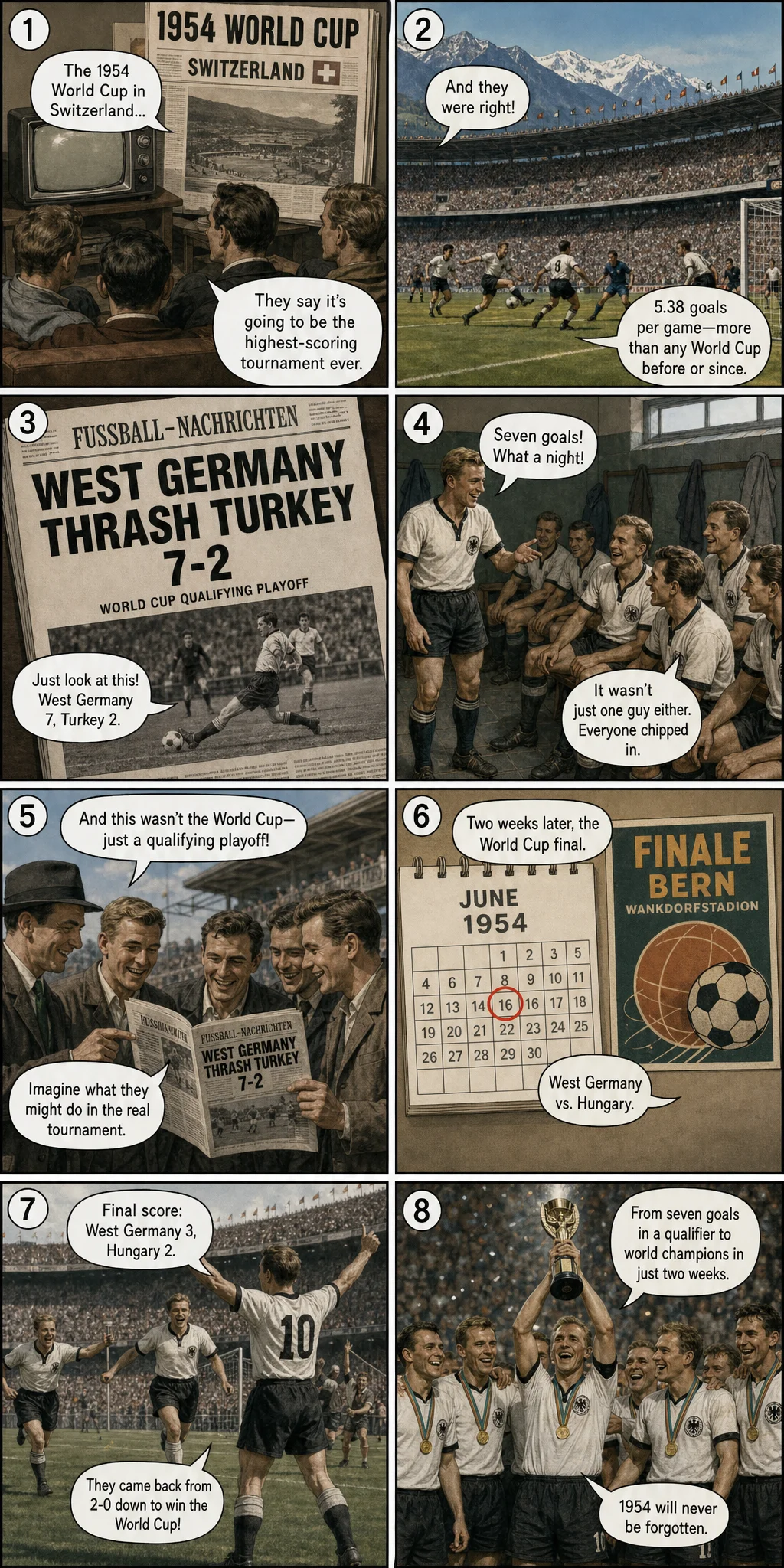 West Germany 7-2 Turkey: 1954 Goal Fest