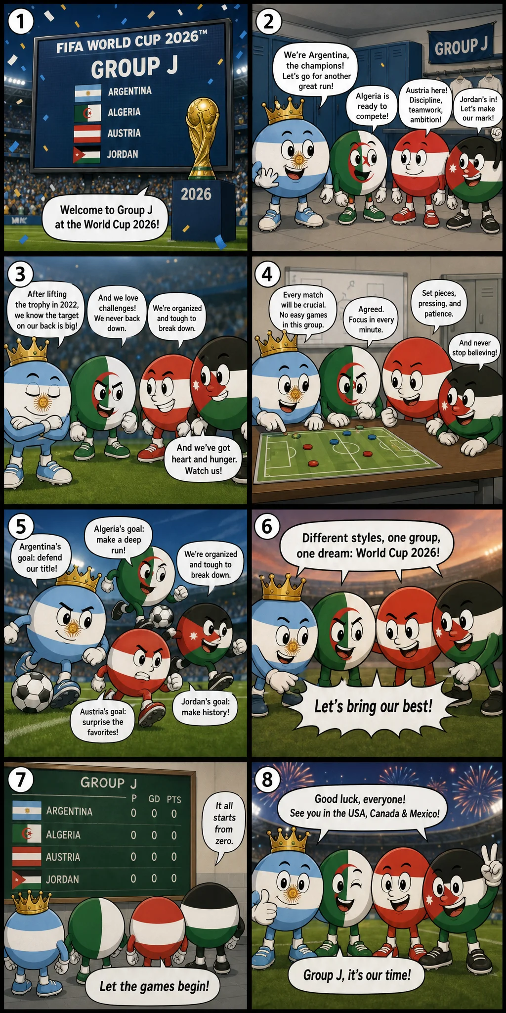 Group J Power Analysis: Argentina (champion), Algeria, Austria, Jordan