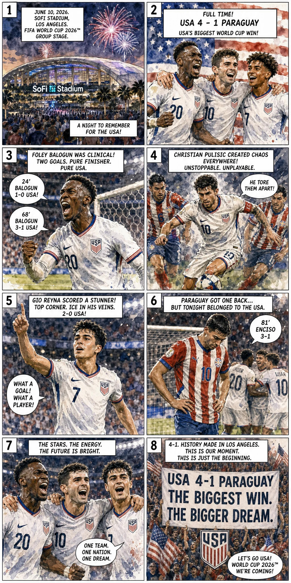 USA 4-1 Paraguay: Balogun's SoFi Masterpiece