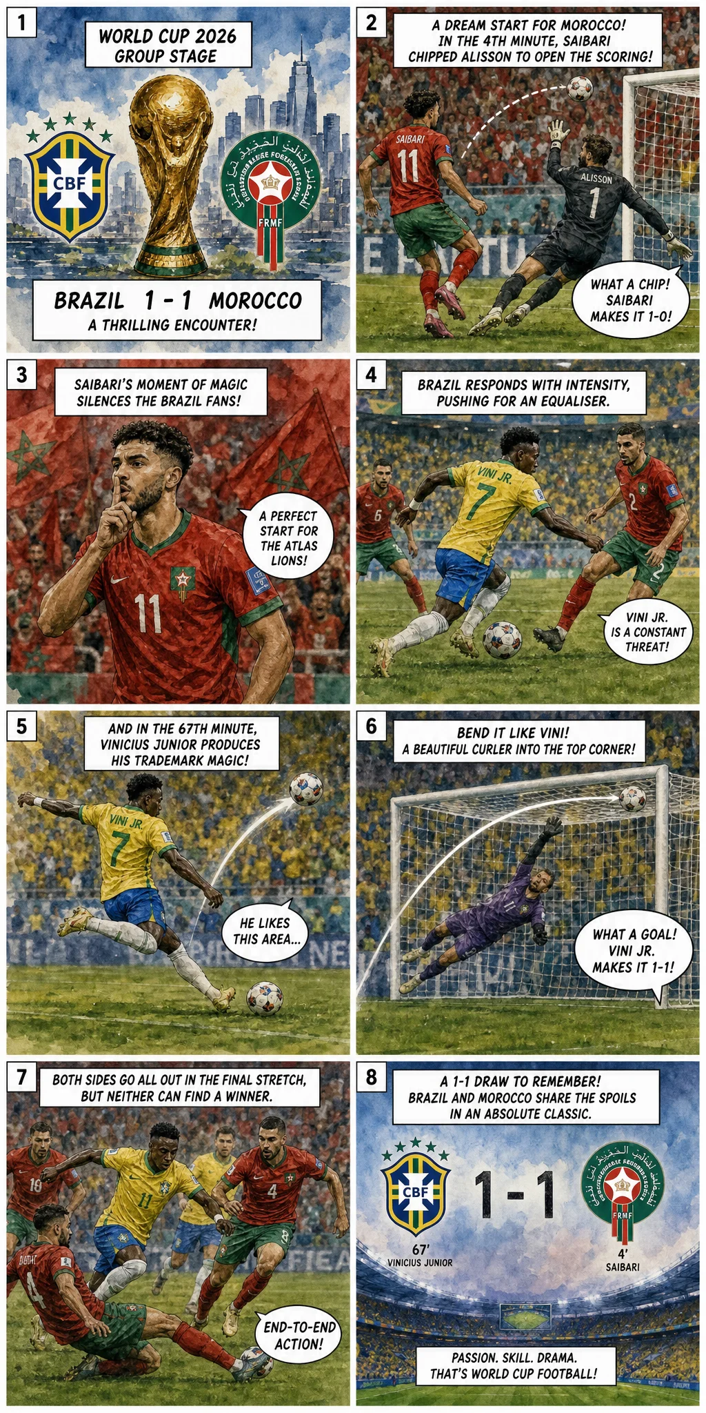 Brazil 1-1 Morocco: Vinicius Rescues a Point in Ancelotti Structural Warning