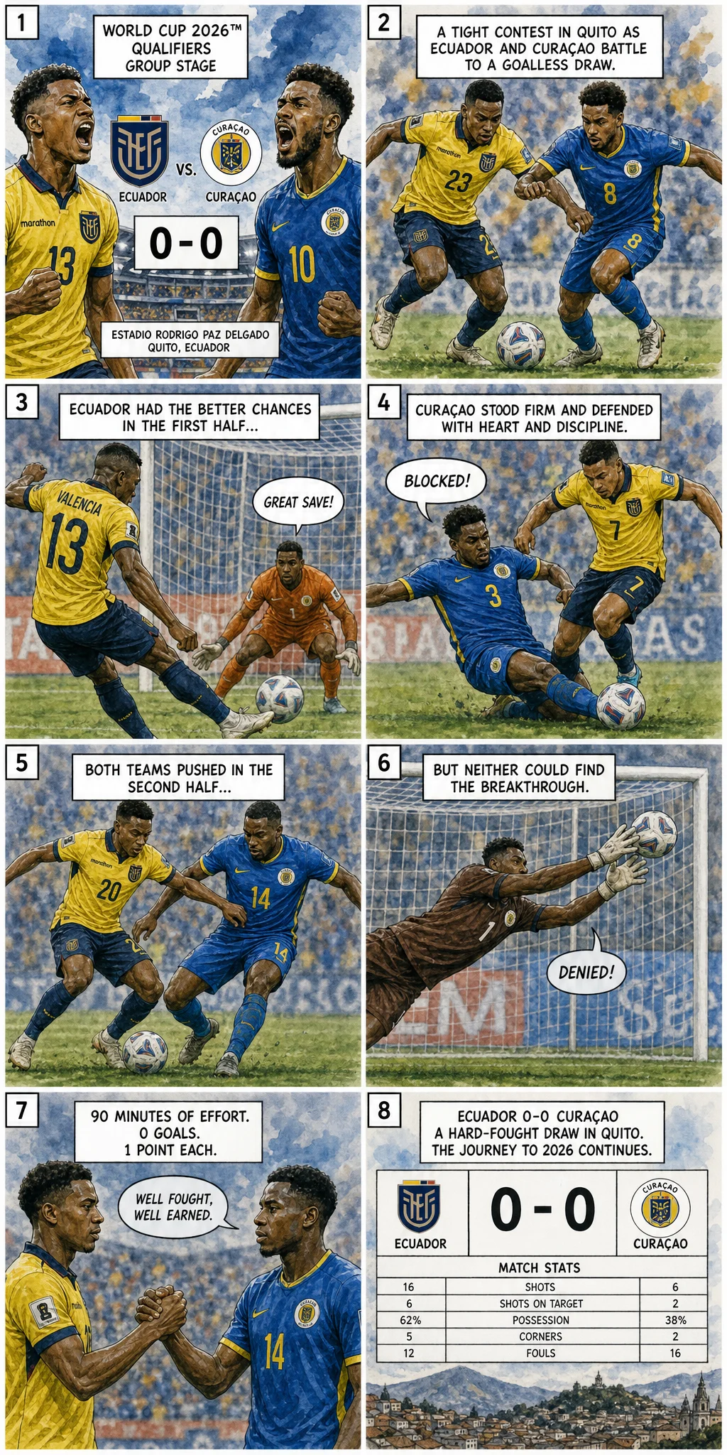 Ecuador 0-0 Curaçao: i piccoli caraibici sorprendono i padroni di casa del Mondiale
