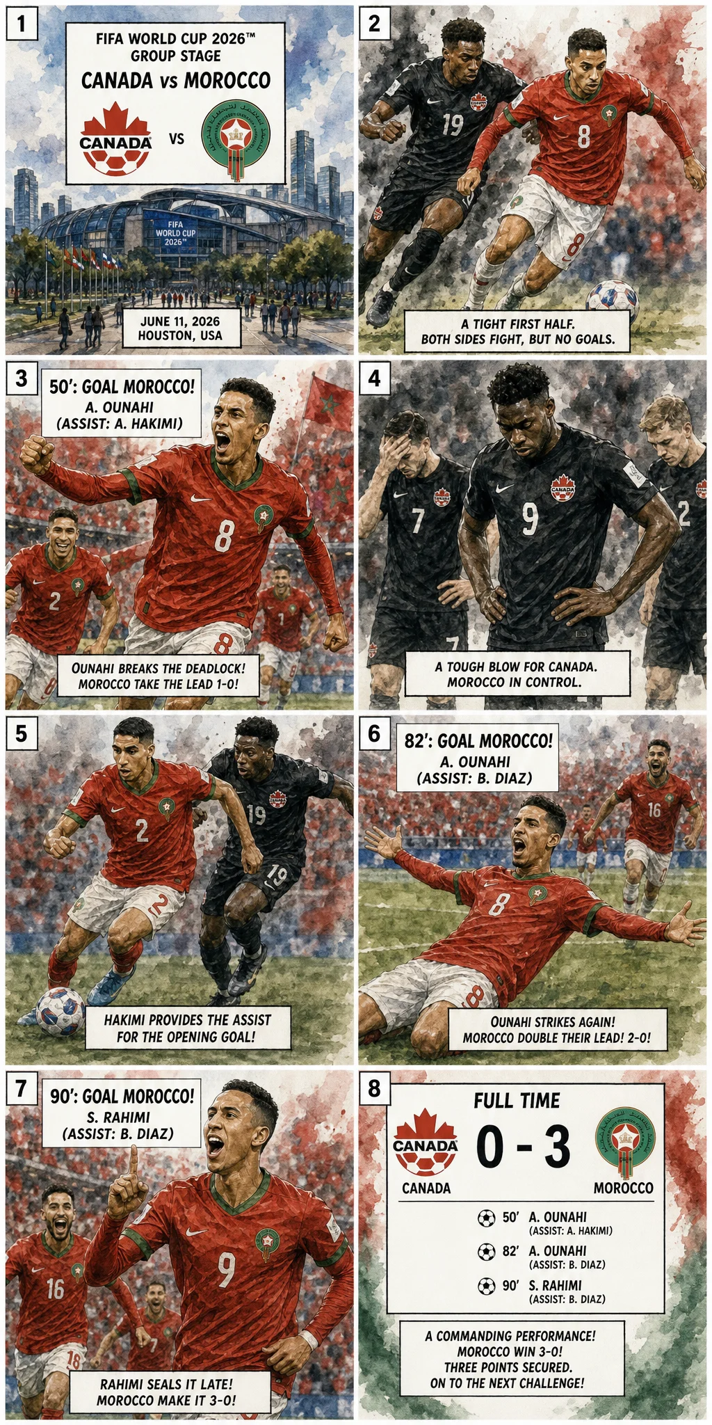 This is the Comic image with the caption: Canada 0-3 Morocco