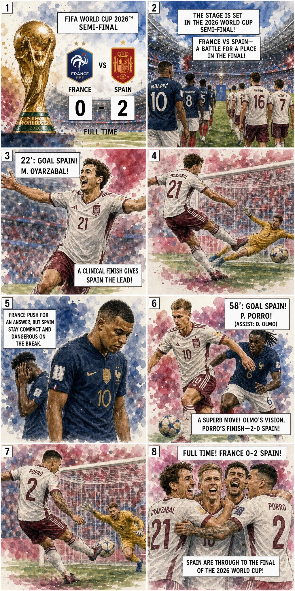 This is the Comic image with the caption: France 0-2 Spain