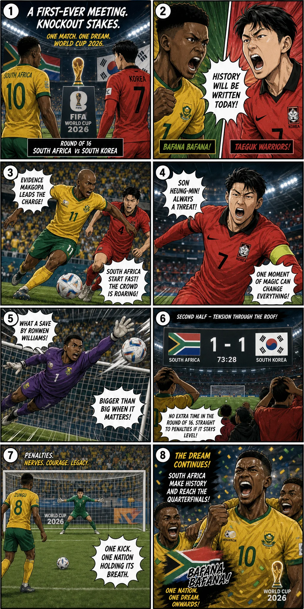 South Africa vs South Korea: A First-Ever Meeting with Knockout Stakes