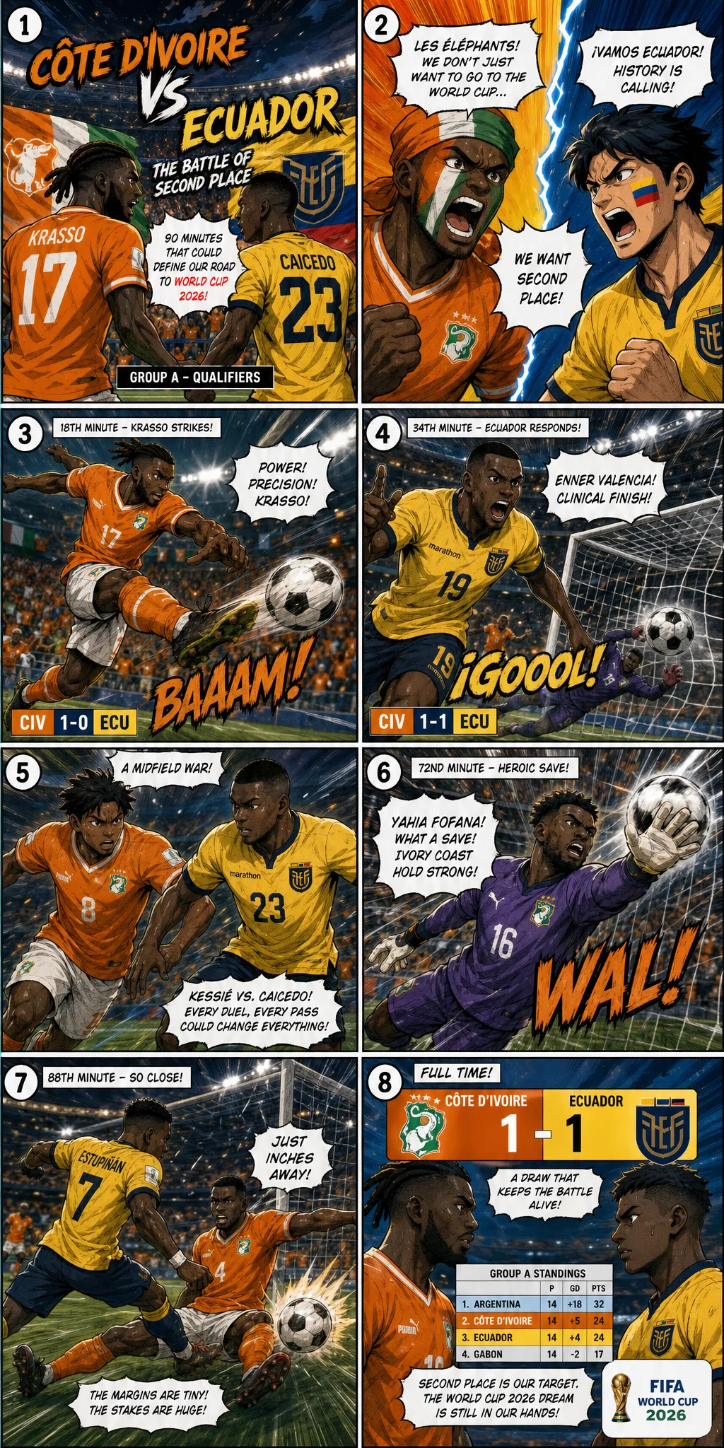 Côte d'Ivoire vs Ecuador: The Battle of Second Place