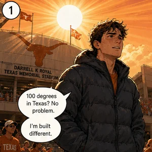 I Wore a Down Jacket in a Texas Stadium