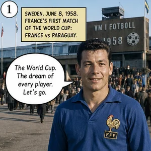 France 7-3 Paraguay: 1958 World Cup Fontaine Hat-Trick Debut