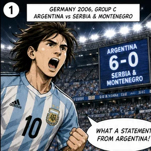 Argentina 6-0 Serbia: 25-Pass Move & Messi's World Cup Debut (2006)