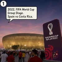 The index Comic image with the caption: Spain 7-0 Costa Rica: 2022 World Cup, 1,000 Passes Zero Shots