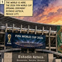 The index Comic image with the caption: Mexico 2026: The Opening Ceremony That Shook the Azteca